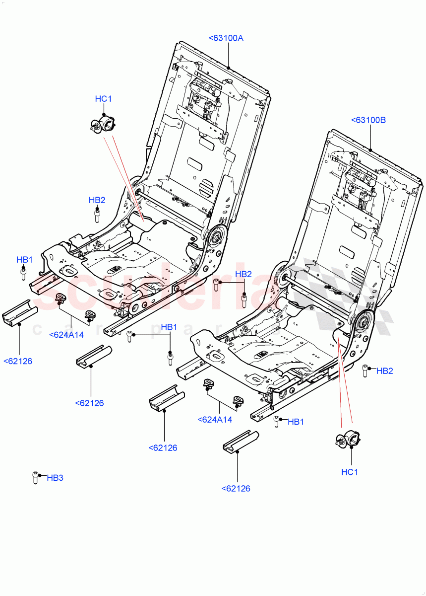 Rear Seat Base(With 40/40 Split Individual Rr Seat)((V)TOHA999999) of Land Rover Land Rover Range Rover (2012-2021) [2.0 Turbo Petrol AJ200P]