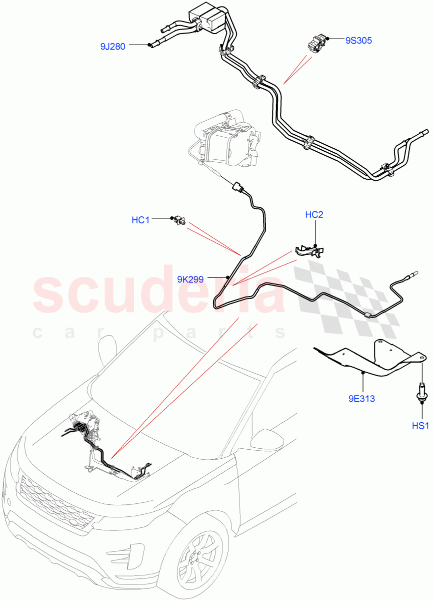 Fuel Lines(Under Floor)(2.0L AJ21D4 Diesel Mid,Itatiaia (Brazil)) of Land Rover Land Rover Range Rover Evoque (2019+) [2.0 Turbo Diesel AJ21D4]