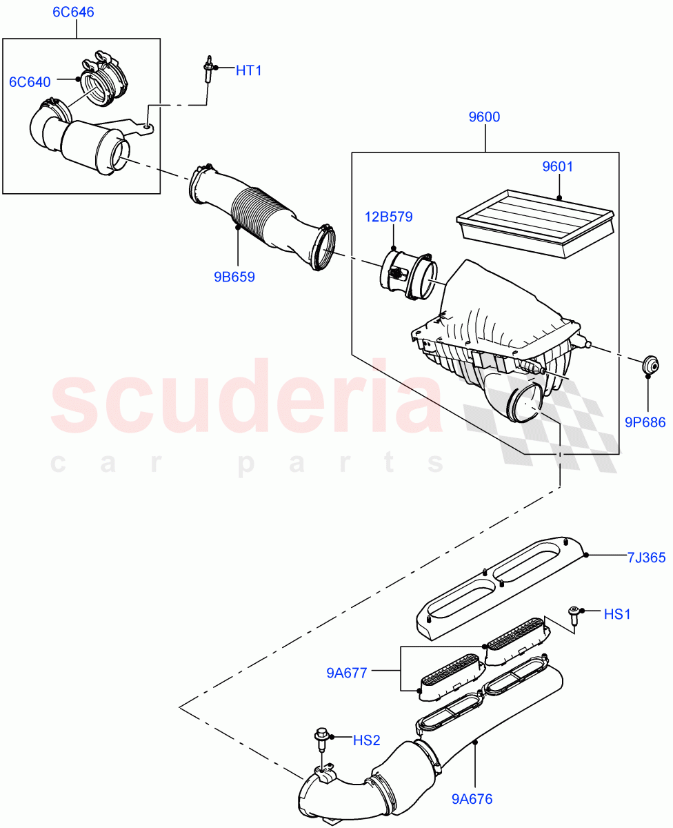 Air Cleaner (2.0L I4 DSL HIGH DOHC AJ200) ((V) FROMHA000001) of Land Rover Land Rover Range Rover Sport (2014+) [2.0 Turbo Diesel]