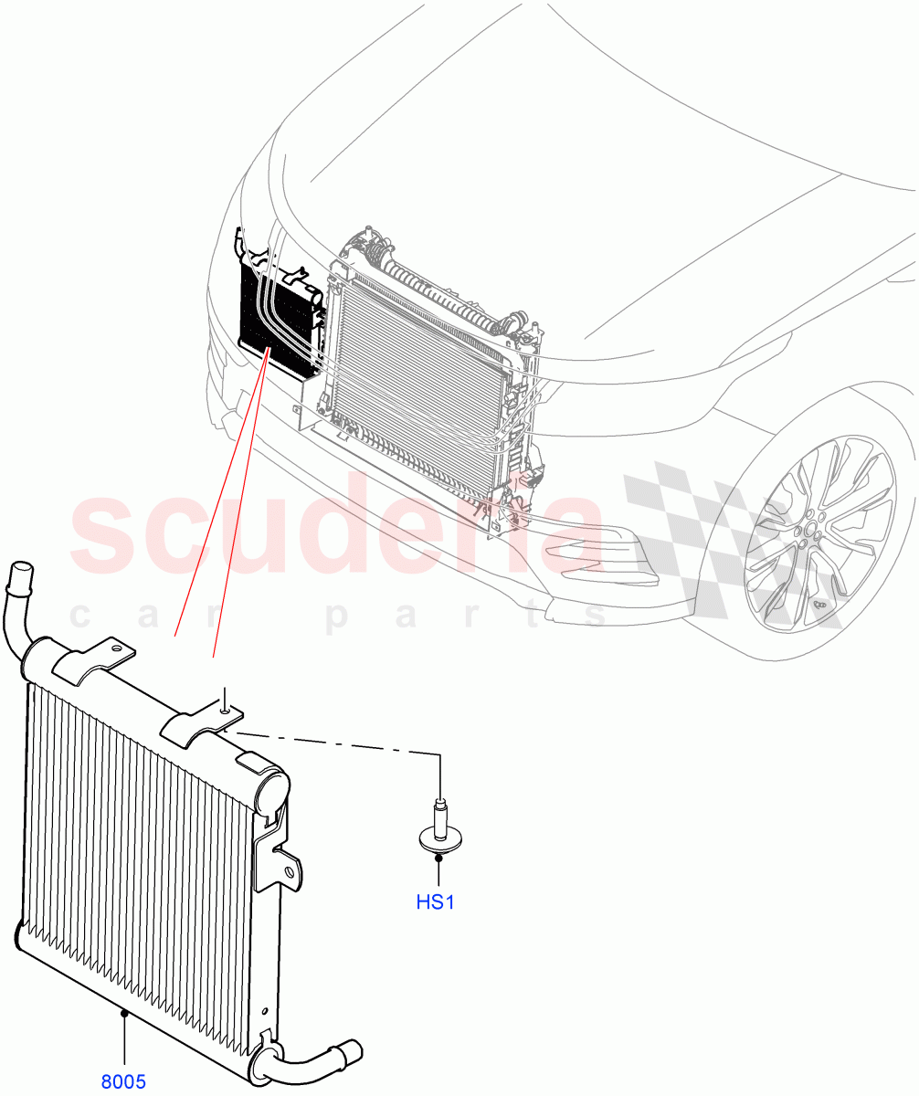 Radiator/Coolant Overflow Container (Auxiliary Unit) (3.0 V6 D Gen2 Twin Turbo, With Standard Engine Cooling System) of Land Rover Land Rover Range Rover Velar (2017+) [3.0 Diesel 24V DOHC TC]
