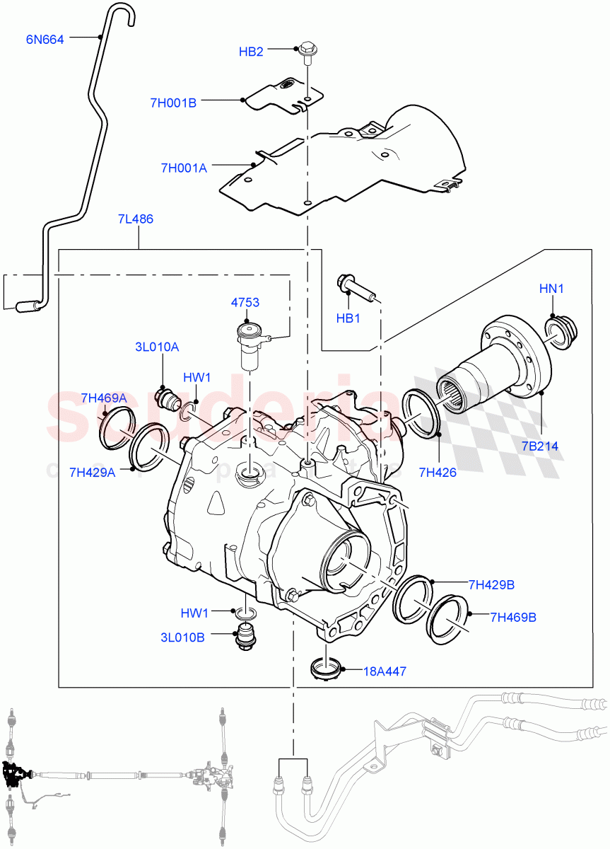 Front Axle Case (Halewood (UK), Dynamic Driveline) ((V) TOKH999999) of Land Rover Land Rover Discovery Sport (2015+) [2.2 Single Turbo Diesel]