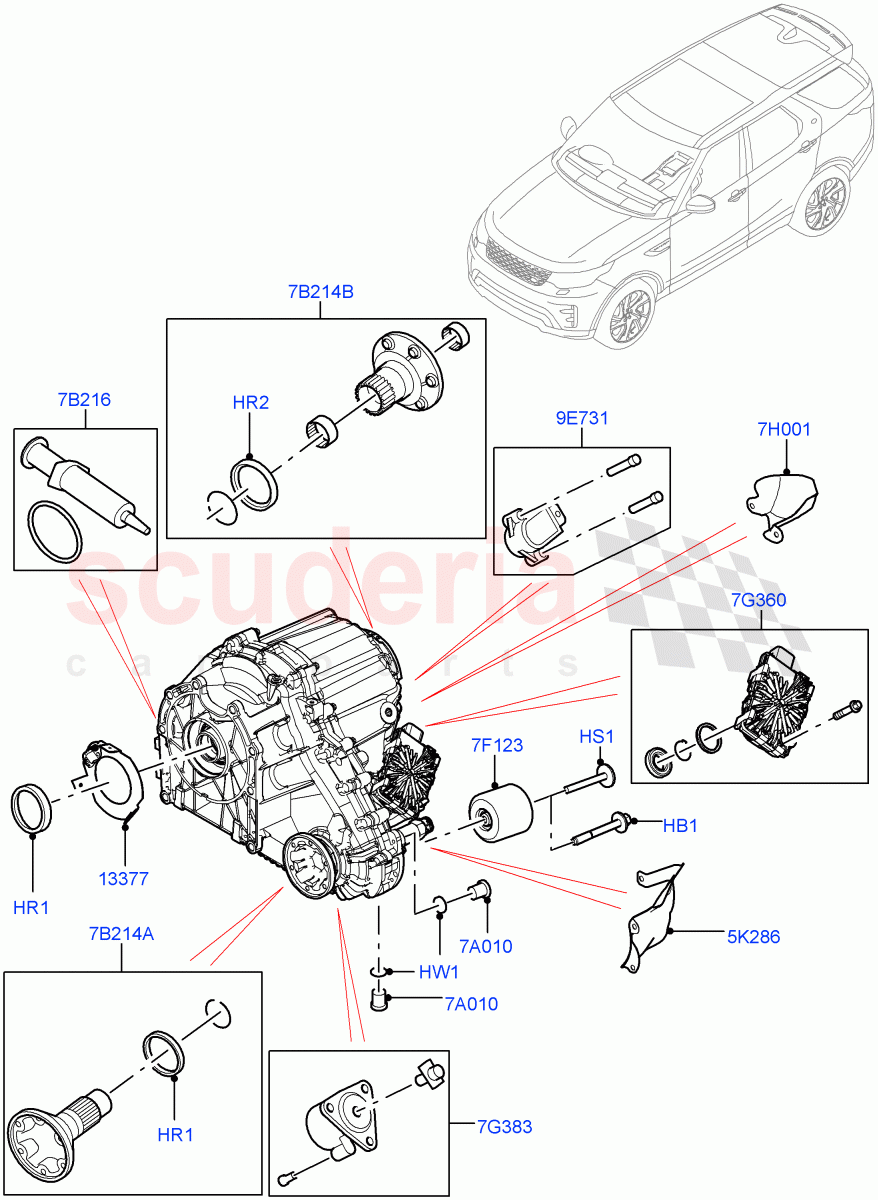 Transfer Drive Components(Solihull Plant Build)(With 2 Spd Trans Case With Ctl Trac)((V)FROMHA000001) of Land Rover Land Rover Discovery 5 (2017+) [3.0 DOHC GDI SC V6 Petrol]