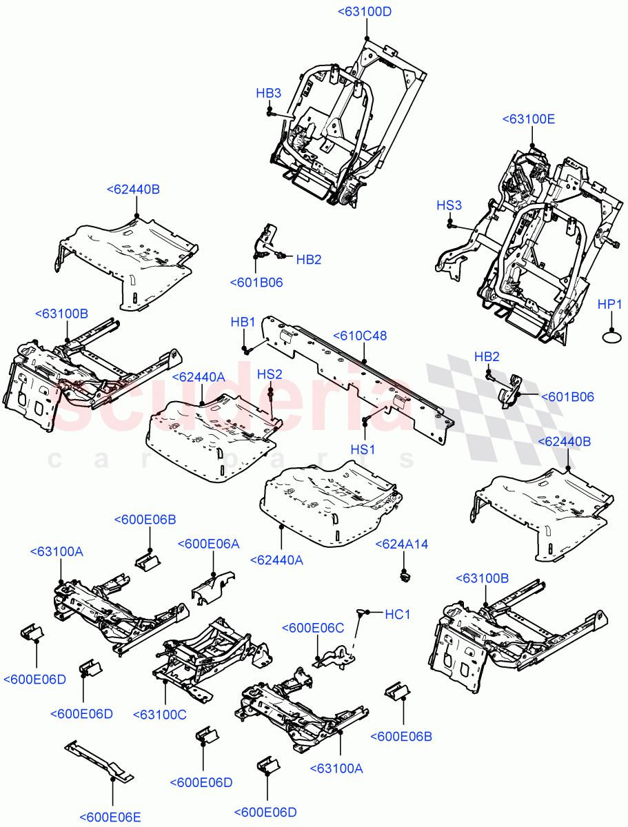 Rear Seat Base (40/20/40 Super Slouch Rear Seat) of Land Rover Land Rover Range Rover (2022+) [4.4 V8 Turbo Petrol NC10]