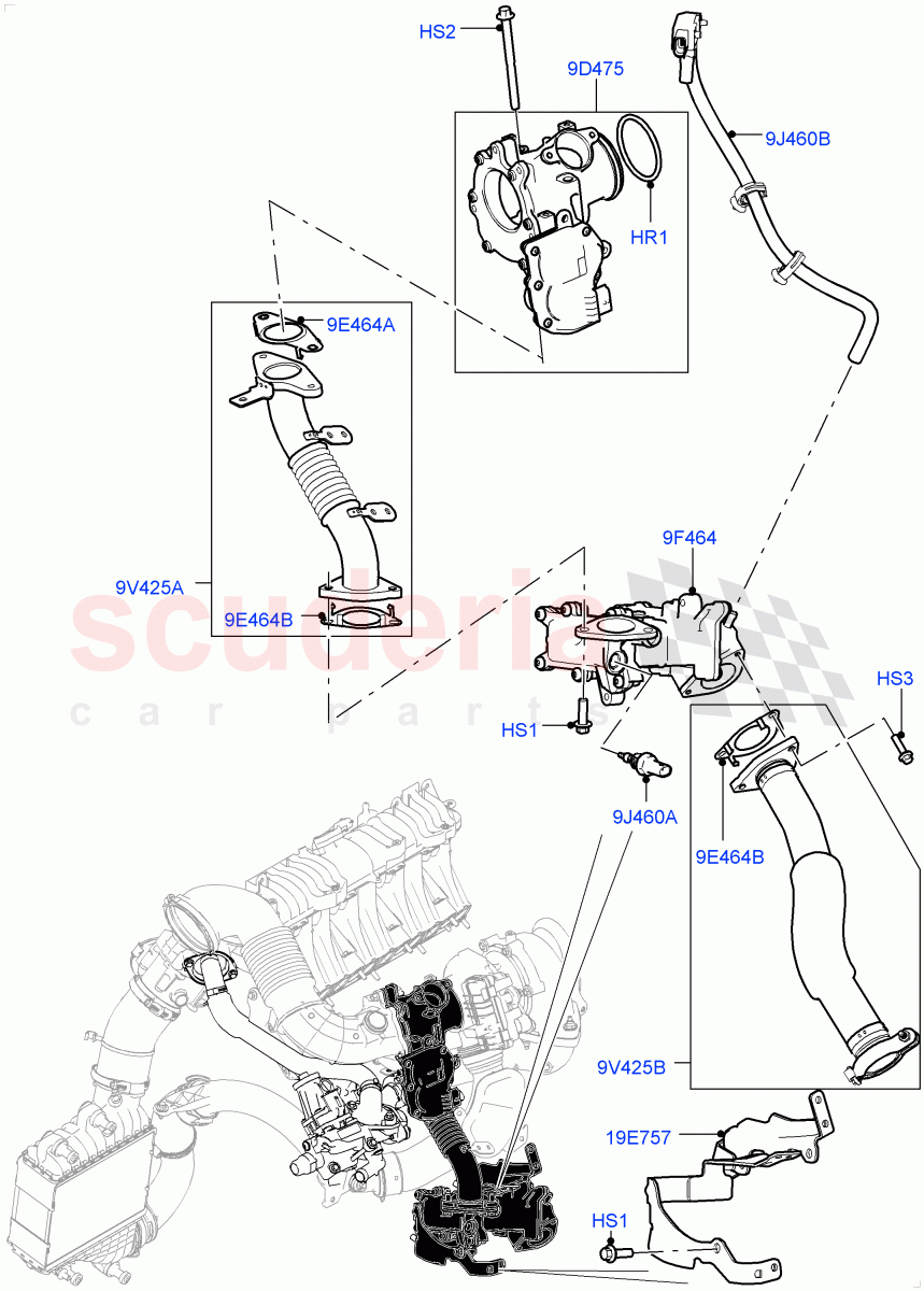Exhaust Gas Recirculation (Low Pressure EGR) (2.0L I4 DSL MID DOHC AJ200, Itatiaia (Brazil)) ((V) FROMGT000001) of Land Rover Land Rover Discovery Sport (2015+) [2.0 Turbo Diesel]