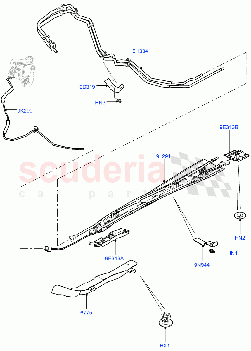 Fuel Lines (2.0L I4 DSL MID DOHC AJ200, Itatiaia (Brazil), 2.0L I4 DSL HIGH DOHC AJ200) ((V) FROMGT000001) of Land Rover Land Rover Range Rover Evoque (2012-2018) [2.0 Turbo Diesel]