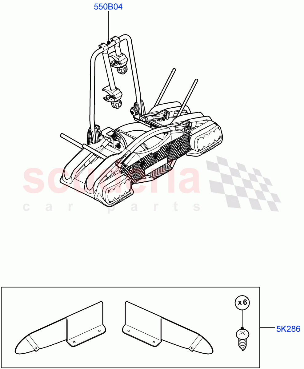 Carriers & Boxes (Bike Carriers, Accessory) (Halewood (UK), Itatiaia (Brazil)) of Land Rover Land Rover Range Rover Evoque (2012-2018) [2.0 Turbo Petrol GTDI]