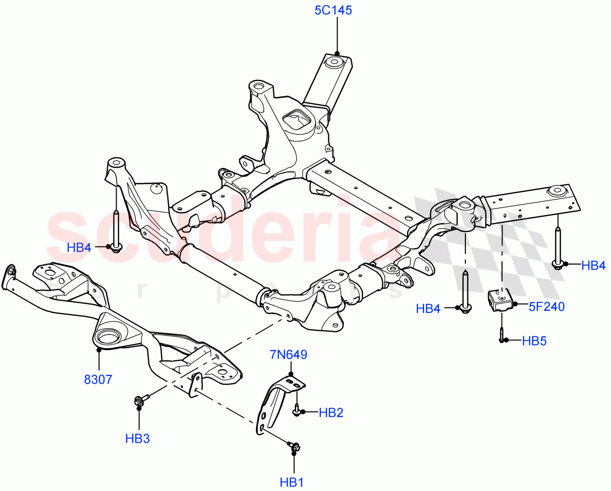 Front Cross Member & Stabilizer Bar (Crossmember) of Land Rover Land Rover Range Rover (2022+) [3.0 I6 Turbo Diesel AJ20D6]