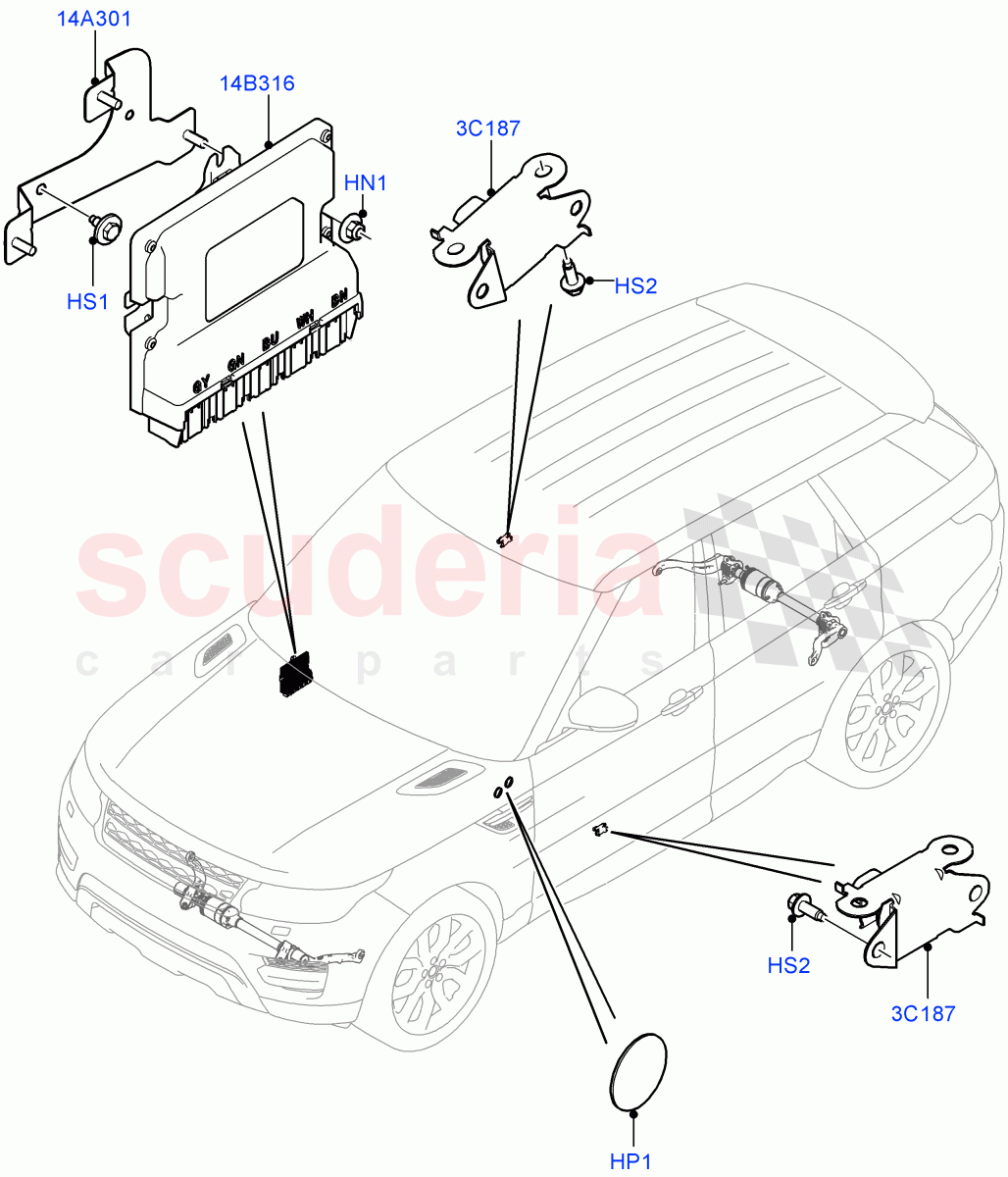 Active Anti-Roll Bar System (Controls/Electrics) (With ACE Suspension) ((V) TOJA999999) of Land Rover Land Rover Range Rover Sport (2014+) [3.0 I6 Turbo Petrol AJ20P6]