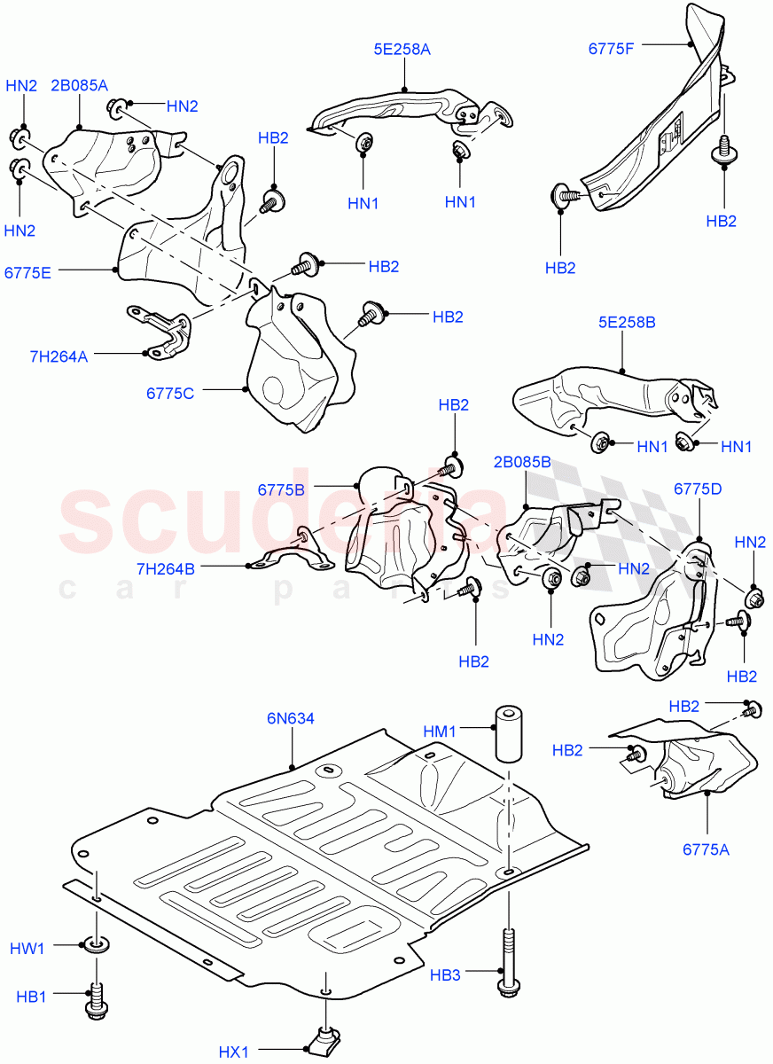 Splash And Heat Shields((V)TO9A999999) of Land Rover Land Rover Range Rover Sport (2005-2009) [4.4 AJ Petrol V8]