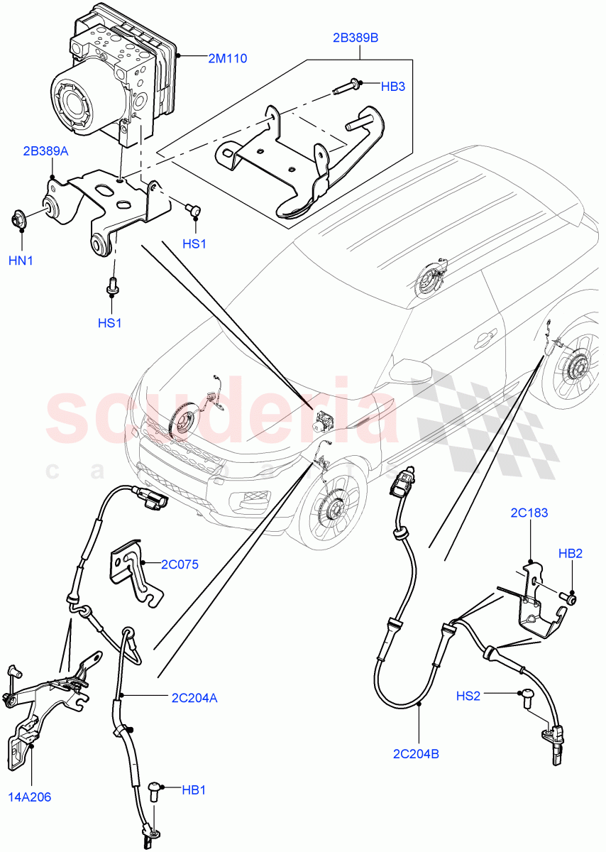Anti-Lock Braking System (Changsu (China)) ((V) FROMEG000001) of Land Rover Land Rover Range Rover Evoque (2012-2018) [2.0 Turbo Diesel]