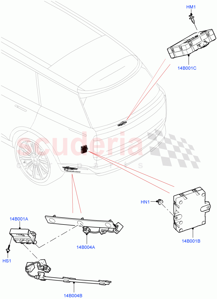 Vehicle Modules And Sensors (Tailgate - Hands Free 2 Piece, Tailgate - Power) of Land Rover Land Rover Range Rover (2022+) [3.0 I6 Turbo Diesel AJ20D6]