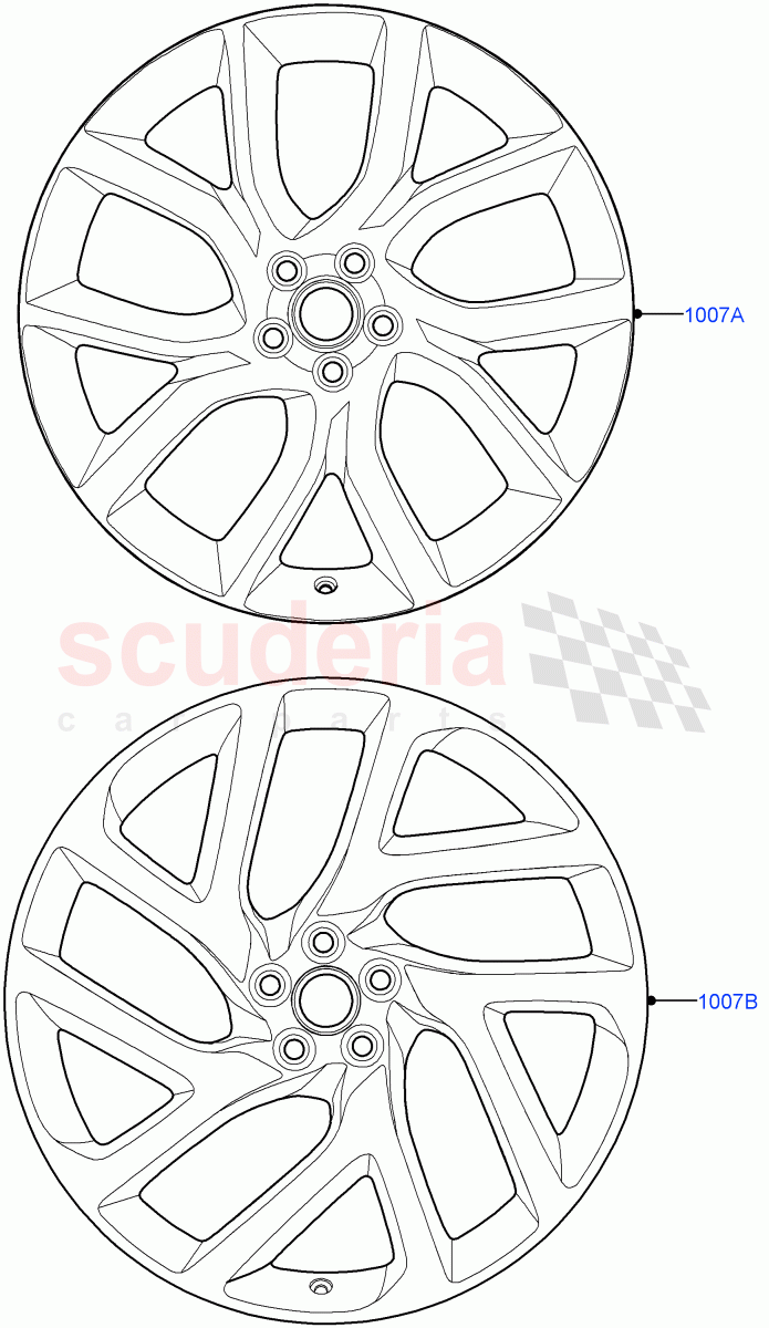 Wheels (Limited Package) ((V) FROMKA000001) of Land Rover Land Rover Range Rover Velar (2017+) [3.0 I6 Turbo Diesel AJ20D6]