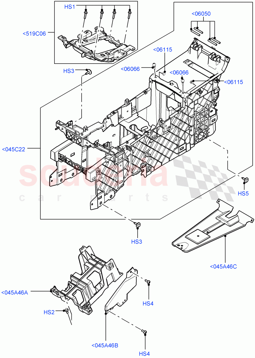 Console - Floor (Internal Components) (Itatiaia (Brazil)) ((V) FROMGT000001) of Land Rover Land Rover Range Rover Evoque (2012-2018) [2.0 Turbo Petrol GTDI]