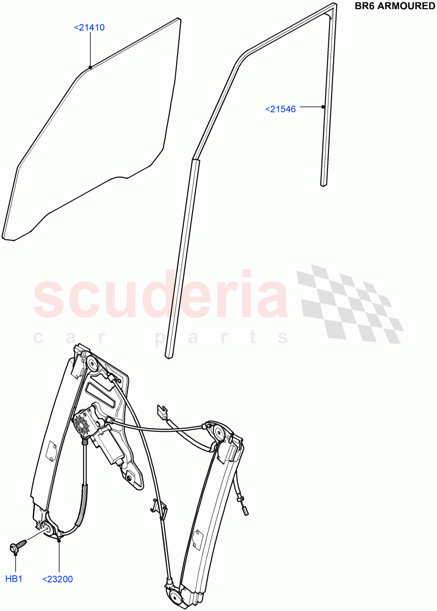 Front Door Glass & Window Controls(With B6 Level Armouring)((V)FROMAA000001) of Land Rover Land Rover Range Rover (2010-2012) [5.0 OHC SGDI NA V8 Petrol]