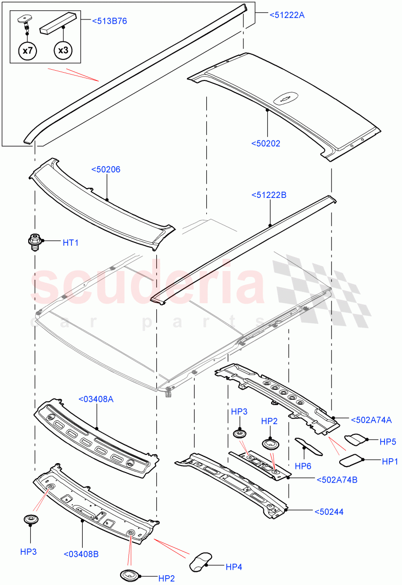 Roof - Sheet Metal (With Roof Conversion-Panorama Power, With Roof Conversion-Panorama Roof) of Land Rover Land Rover Range Rover (2012-2021) [3.0 DOHC GDI SC V6 Petrol]