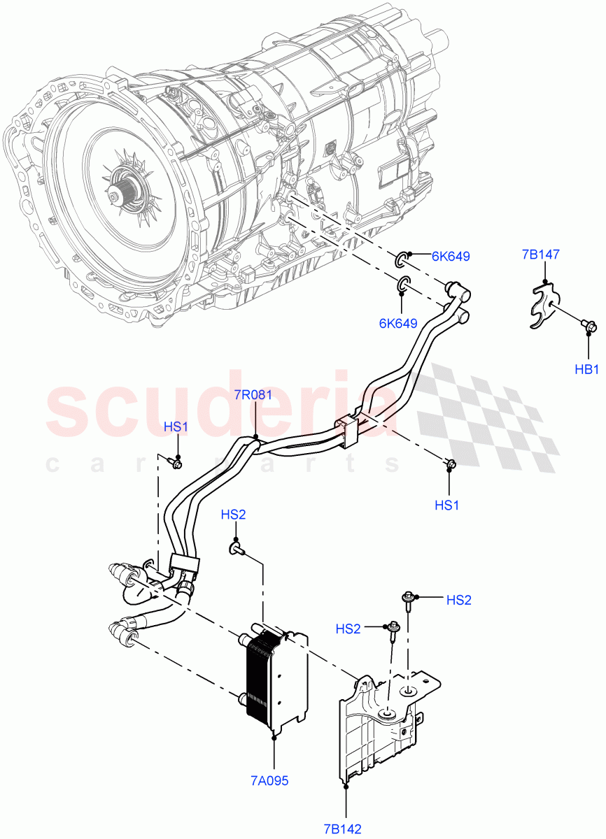 Transmission Cooling Systems (2.0L AJ200P Hi PHEV, 8HP Gen3 Hybrid Trans, 3.0L AJ20P6 Petrol PHEV) ((V) FROMMA000001) of Land Rover Land Rover Range Rover Velar (2017+) [3.0 I6 Turbo Petrol AJ20P6]