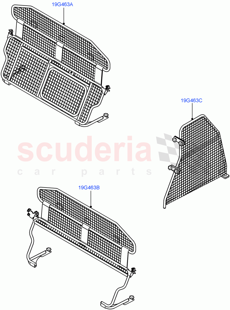 Cargo Barrier (Accessory) (Halewood (UK), Itatiaia (Brazil)) of Land Rover Land Rover Discovery Sport (2015+) [2.2 Single Turbo Diesel]