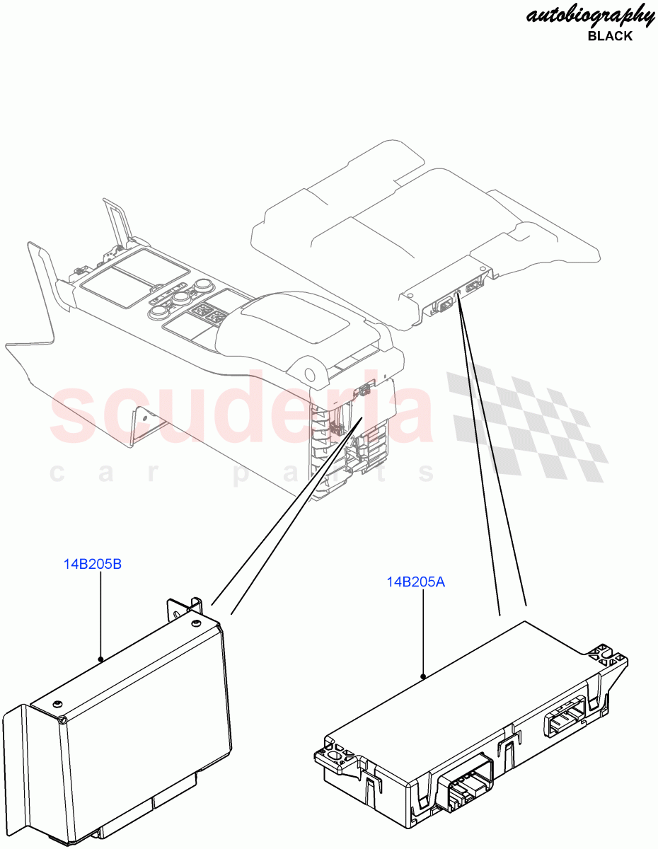 Vehicle Modules And Sensors(Rear Console)(Console Deployable Tables)((V)FROMEA000001) of Land Rover Land Rover Range Rover (2012-2021) [5.0 OHC SGDI NA V8 Petrol]