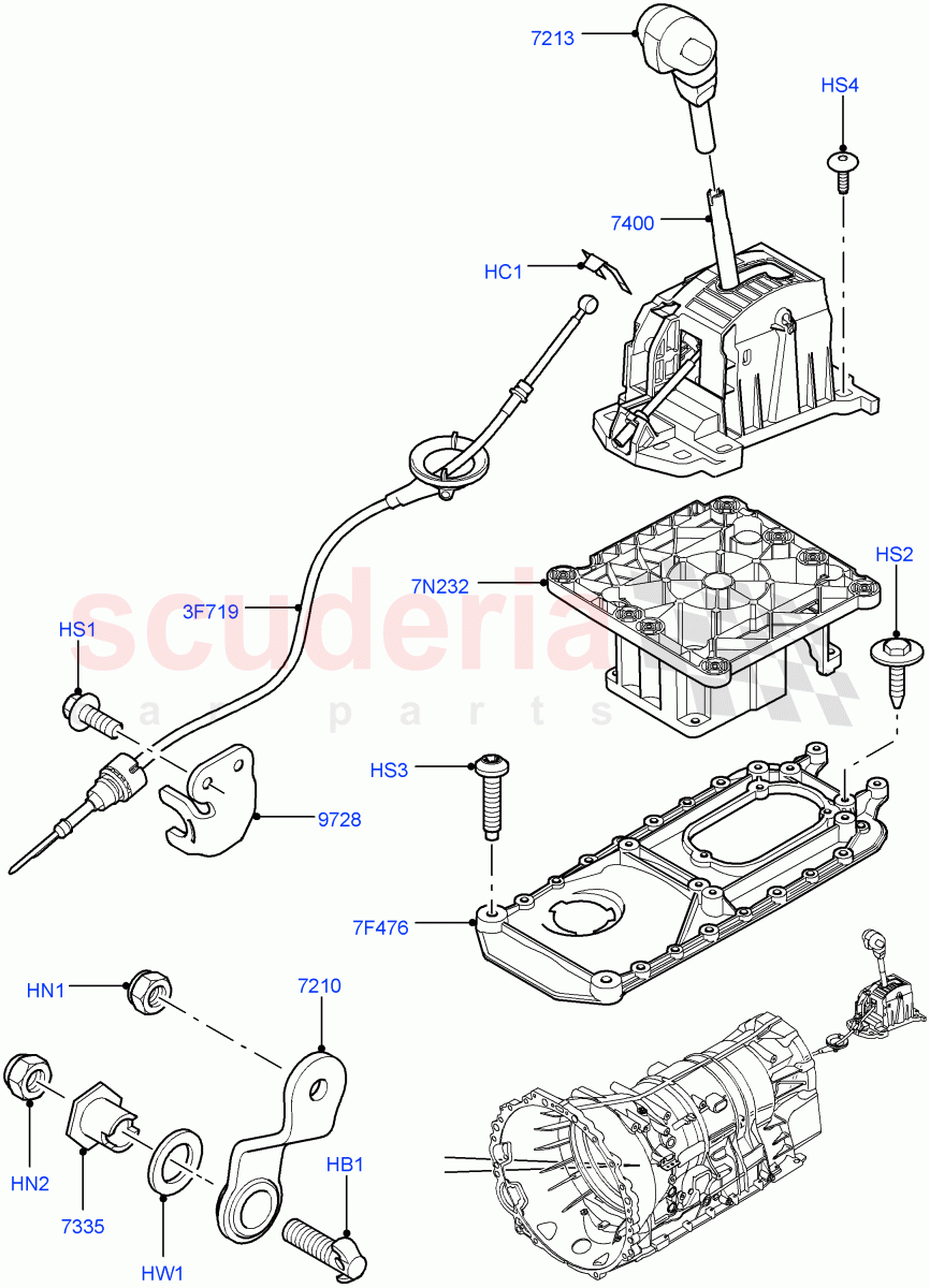 Gear Change-Automatic Transmission (Floor) (6 Speed Auto ZF 6HP26 Steptronic) ((V) TO9A999999) of Land Rover Land Rover Range Rover Sport (2005-2009) [3.6 V8 32V DOHC EFI Diesel]