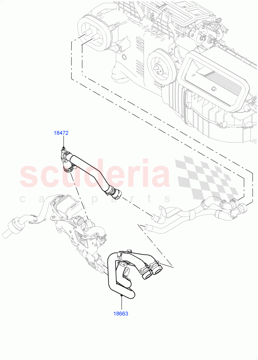 Heater Hoses(Front)(4.4L DOHC DITC V8 Diesel,Fuel Fired Heater With Park Heat,Fuel Heater W/Pk Heat With Remote)((V)FROMKA000001) of Land Rover Land Rover Range Rover Sport (2014+) [3.0 I6 Turbo Diesel AJ20D6]