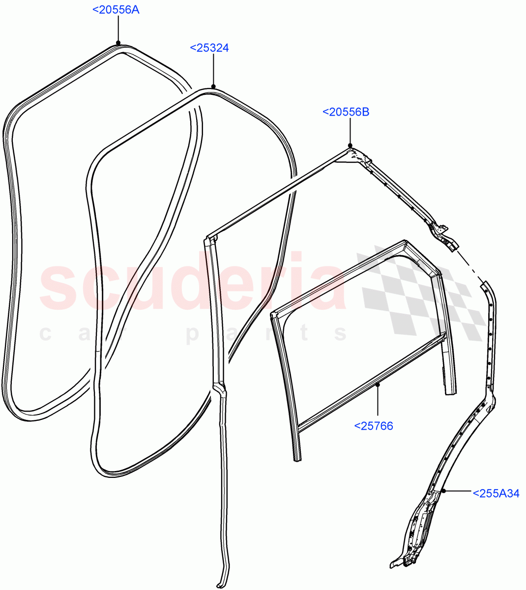 Rear Doors, Hinges & Weatherstrips(Weatherstrips And Seals) of Land Rover Land Rover Range Rover Velar (2017+) [3.0 I6 Turbo Diesel AJ20D6]