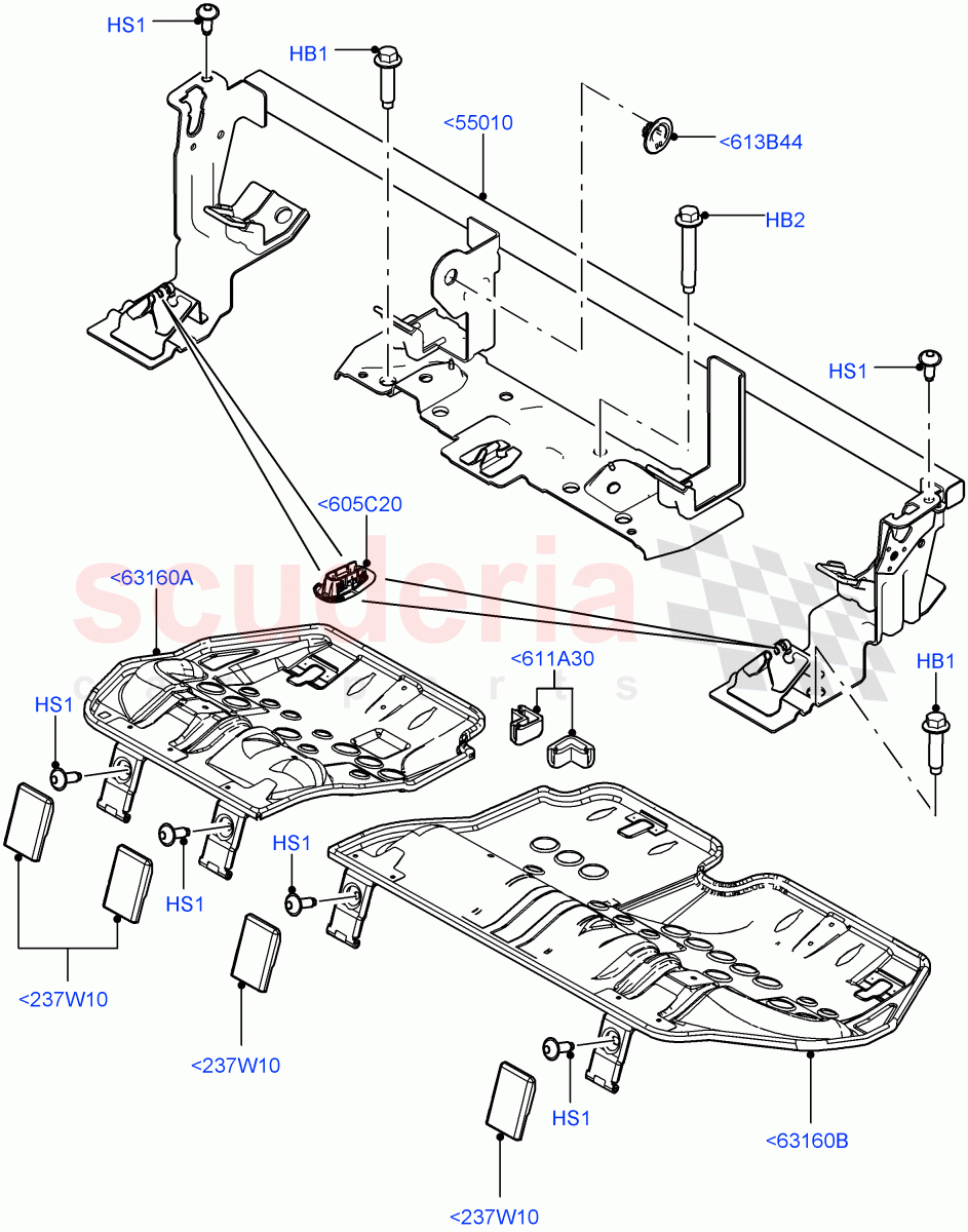 Rear Seat Base (Halewood (UK), With 60/40 Split - Folding Rr Seat) of Land Rover Land Rover Discovery Sport (2015+) [2.0 Turbo Petrol GTDI]
