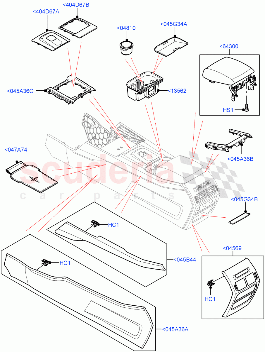 Console - Floor (External Components) (Changsu (China)) ((V) FROMKG446857) of Land Rover Land Rover Discovery Sport (2015+) [2.0 Turbo Diesel AJ21D4]