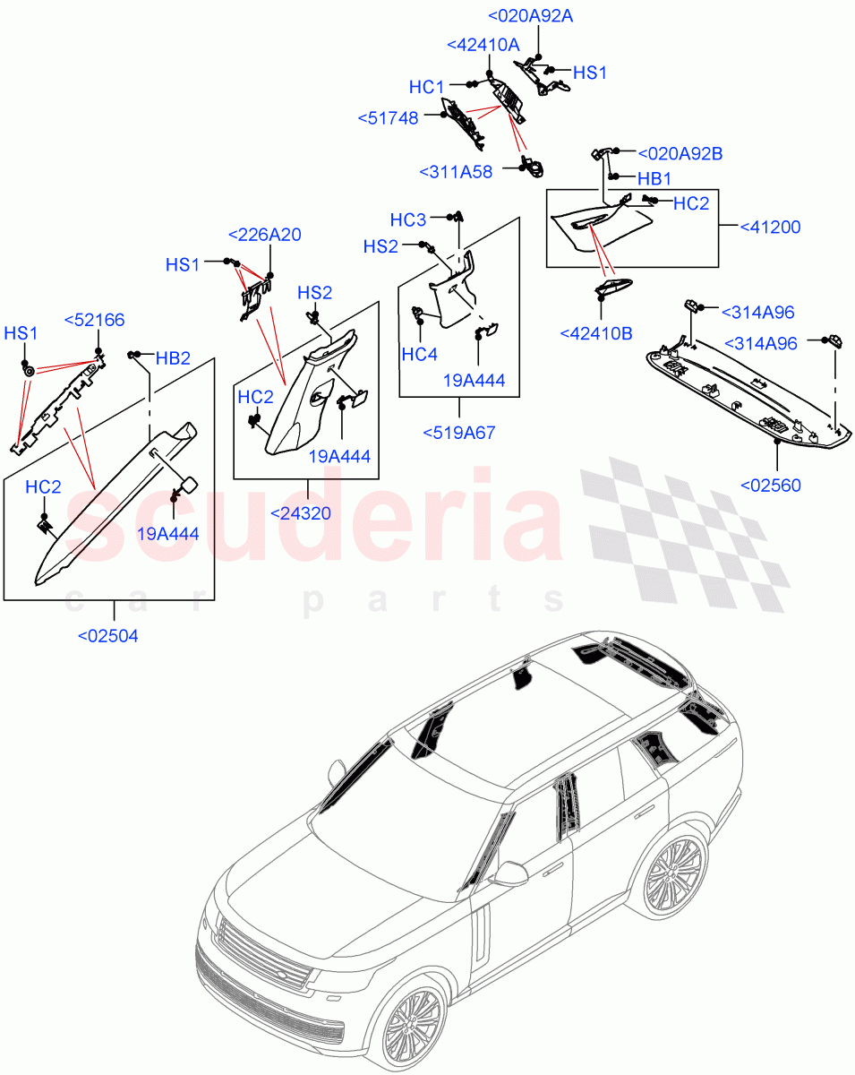 Side Trim (Upper) of Land Rover Land Rover Range Rover (2022+) [4.4 V8 Turbo Petrol NC10]
