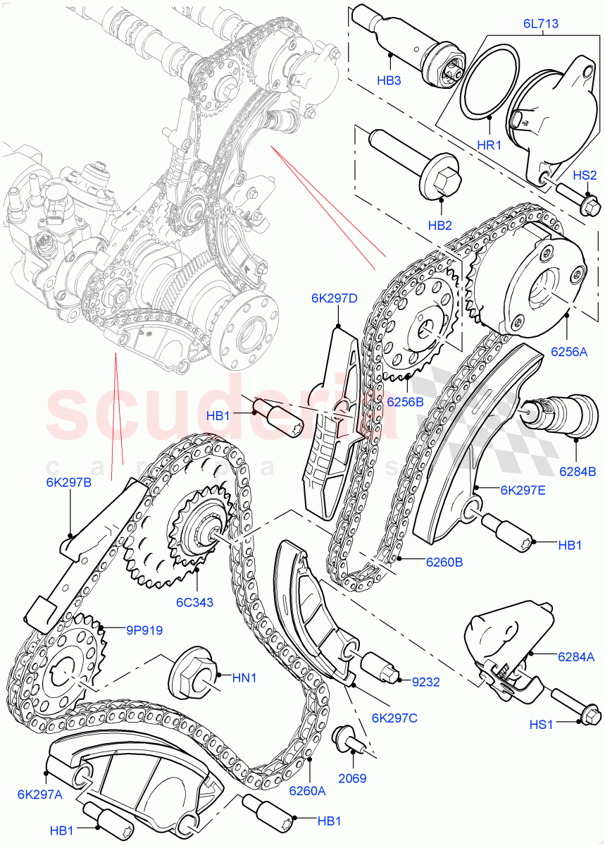 Timing Gear (Nitra Plant Build) (2.0L I4 DSL HIGH DOHC AJ200, 2.0L I4 DSL MID DOHC AJ200) ((V) FROMK2000001) of Land Rover Land Rover Defender (2020+) [2.0 Turbo Diesel]