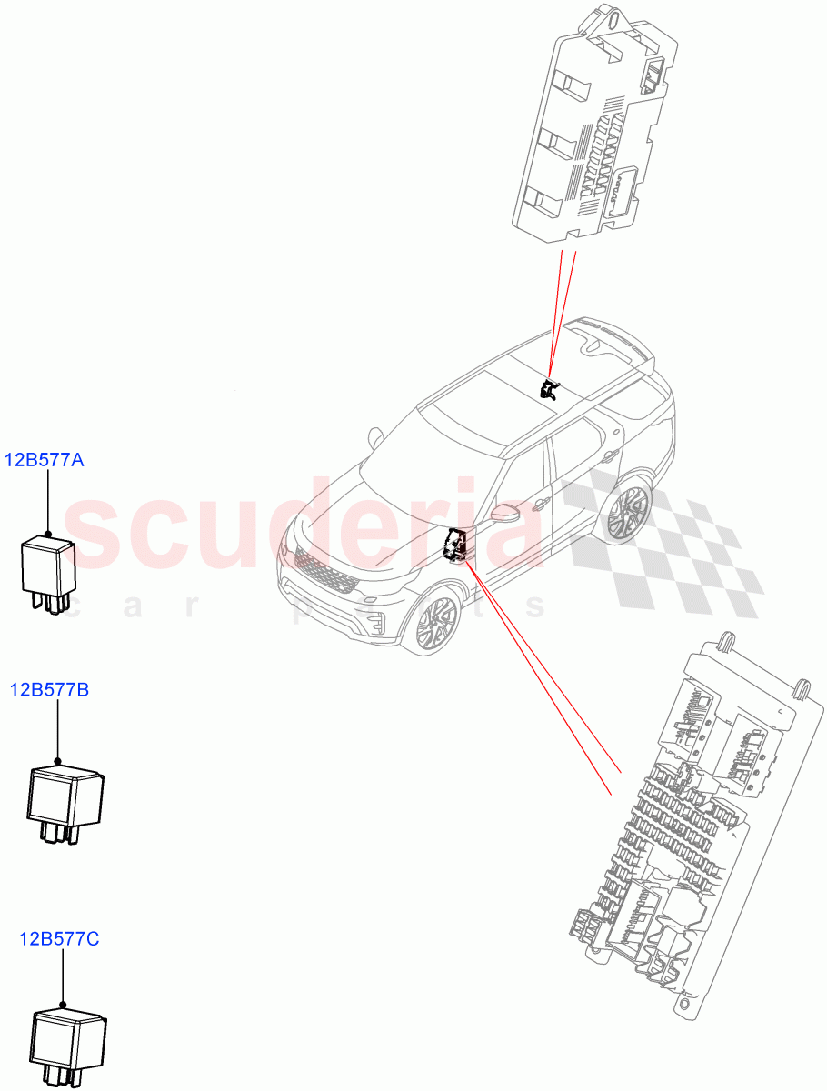 Relays (Nitra Plant Build) ((V) FROMK2000001) of Land Rover Land Rover Discovery 5 (2017+) [3.0 Diesel 24V DOHC TC]