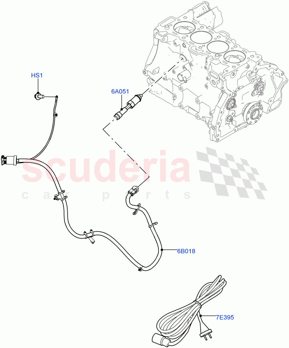 Engine Heater (2.0L I4 High DOHC AJ200 Petrol, 2.0L I4 Mid DOHC AJ200 Petrol, 2.0L I4 Mid AJ200 Petrol E100) ((V) FROMJH000001) of Land Rover Land Rover Discovery Sport (2015+) [2.0 Turbo Petrol AJ200P]