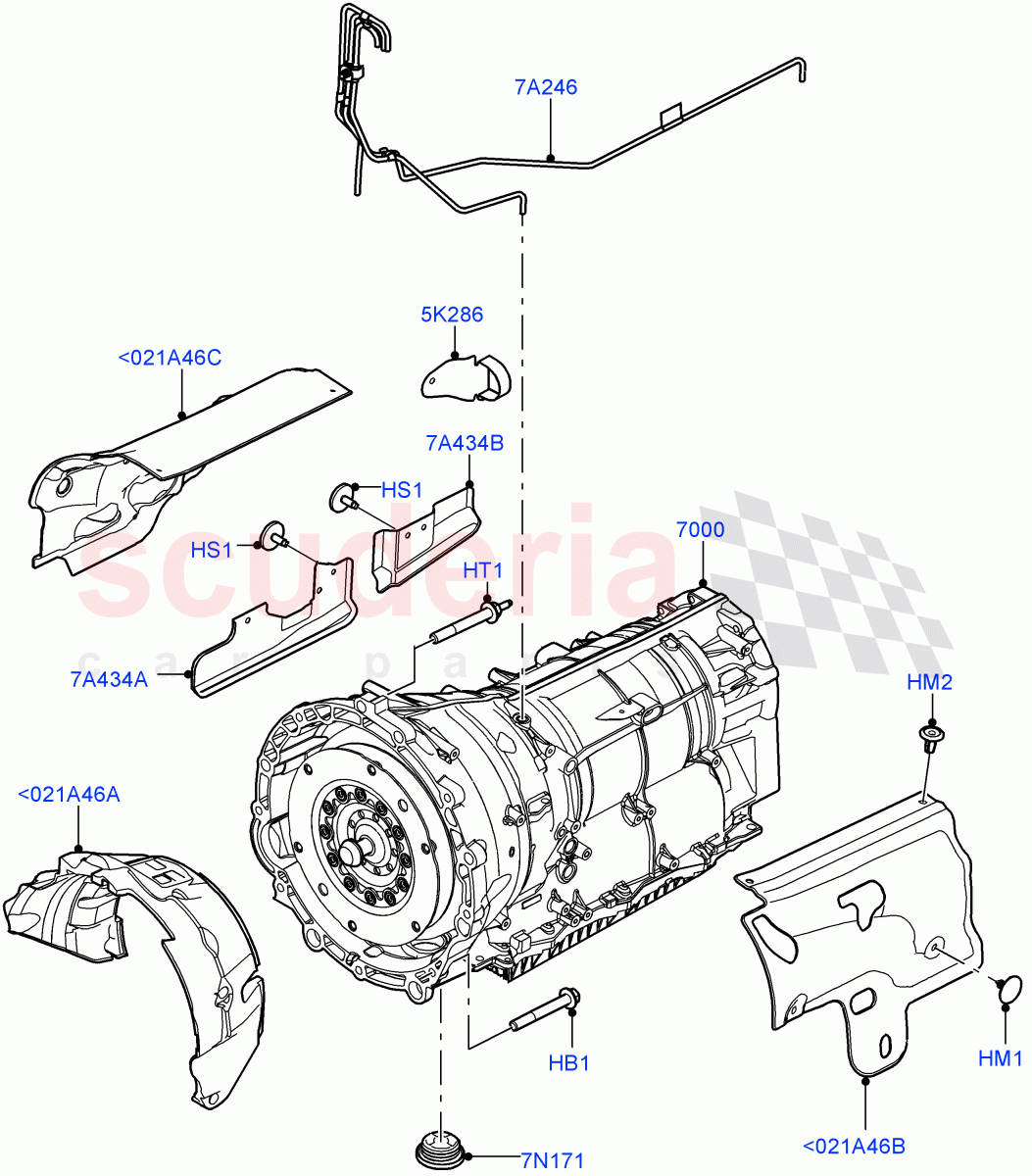 Auto Trans Assy & Speedometer Drive(3.0L AJ20P6 Petrol High,8 Speed Auto Trans ZF 8HP76)((V)FROMKA000001) of Land Rover Land Rover Range Rover Sport (2014+) [3.0 Diesel 24V DOHC TC]