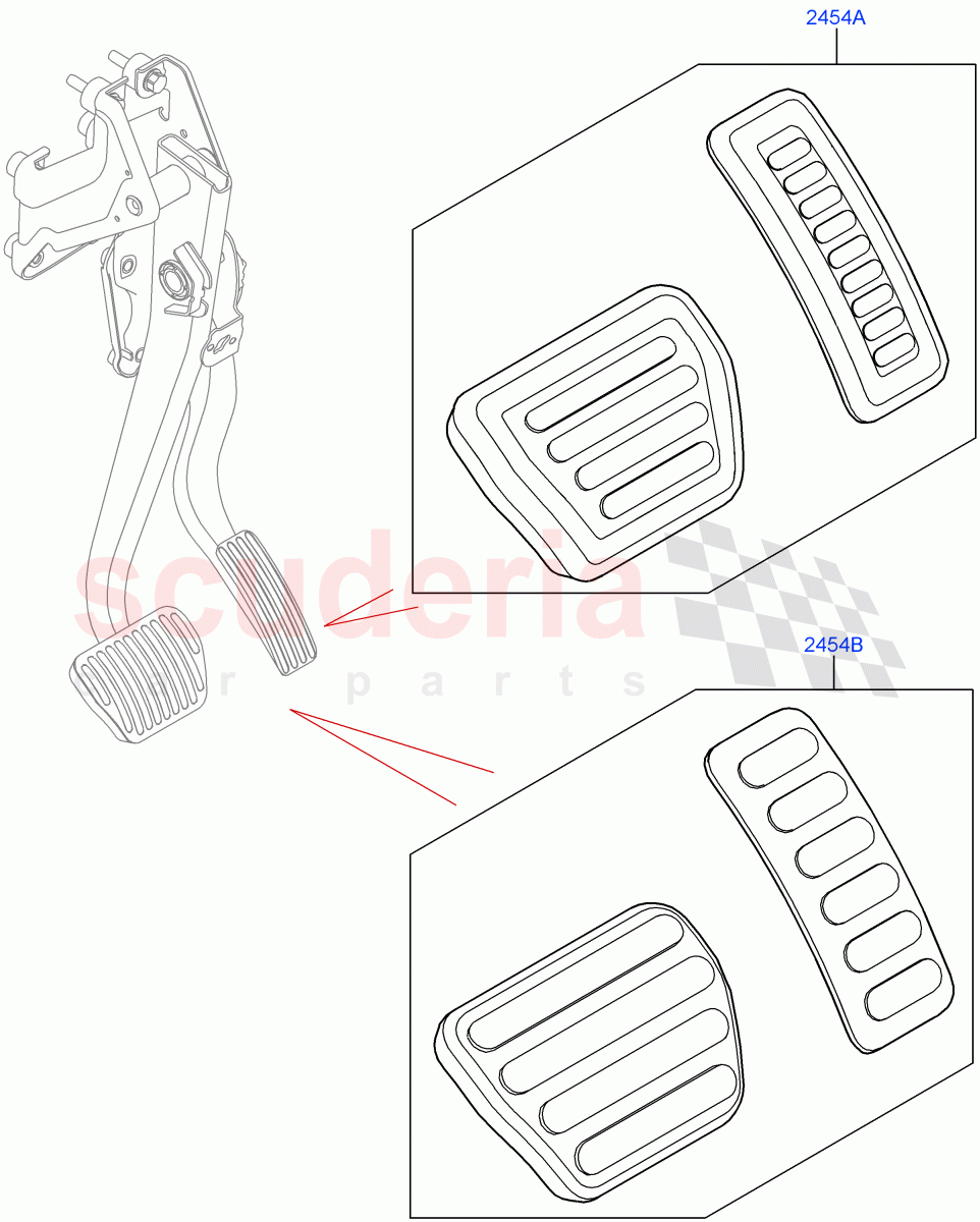 Pedal Covers(Accessory) of Land Rover Land Rover Range Rover (2012-2021) [3.0 I6 Turbo Petrol AJ20P6]