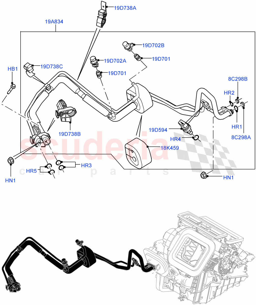 Air Conditioning System(Halewood (UK),Less Chiller Unit,Air Conditioning Refrigerant-R134A)((V)TOFH999999) of Land Rover Land Rover Discovery Sport (2015+) [2.0 Turbo Diesel]