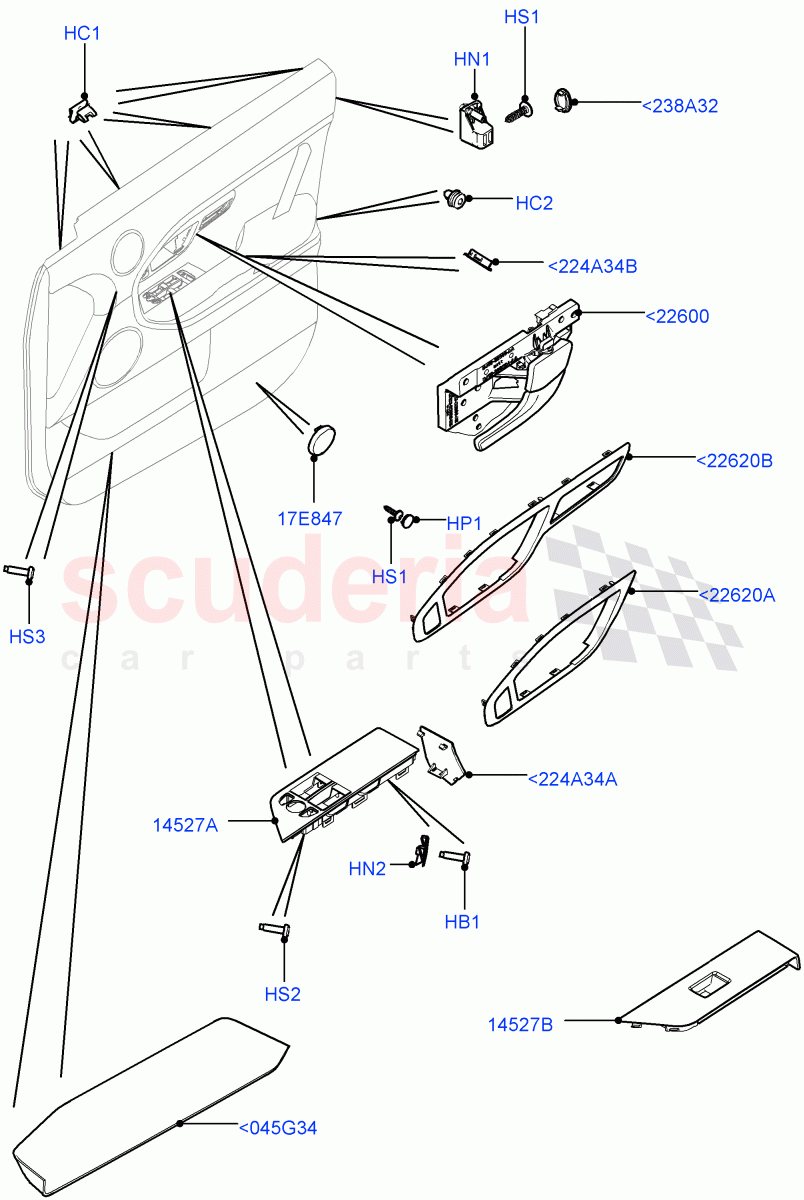Front Door Trim Installation (3 Door, Halewood (UK)) of Land Rover Land Rover Range Rover Evoque (2012-2018) [2.0 Turbo Petrol GTDI]