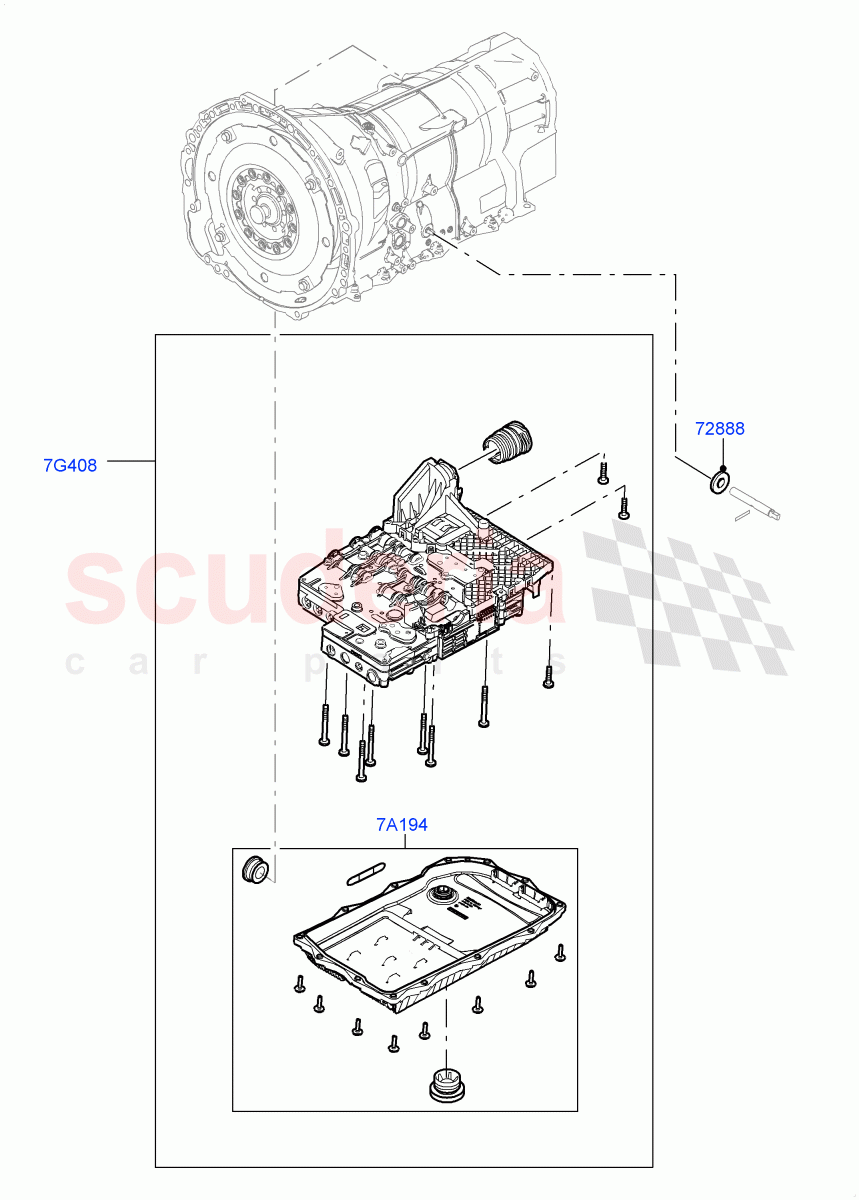 Valve Body - Main Control & Servo's (3.0 V6 D Gen2 Twin Turbo, 8 Speed Auto Trans ZF 8HP70 4WD, 3.0L DOHC GDI SC V6 PETROL, 4.4L DOHC DITC V8 Diesel, 3.0 V6 Diesel) ((V) FROMBA000001) of Land Rover Land Rover Range Rover (2010-2012) [3.6 V8 32V DOHC EFI Diesel]
