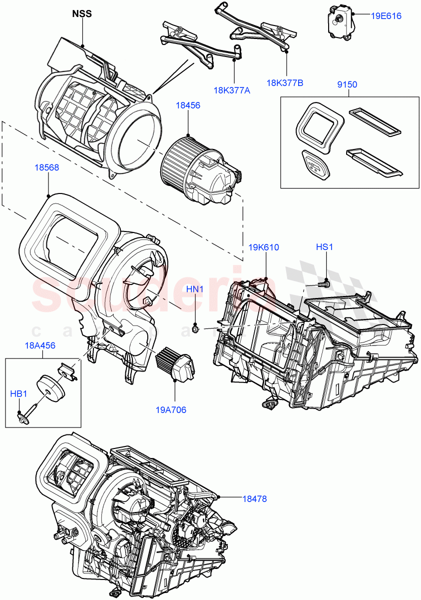 Heater/Air Cond.External Components (Main Unit) (Halewood (UK)) ((V) TOKH999999) of Land Rover Land Rover Discovery Sport (2015+) [2.0 Turbo Diesel]