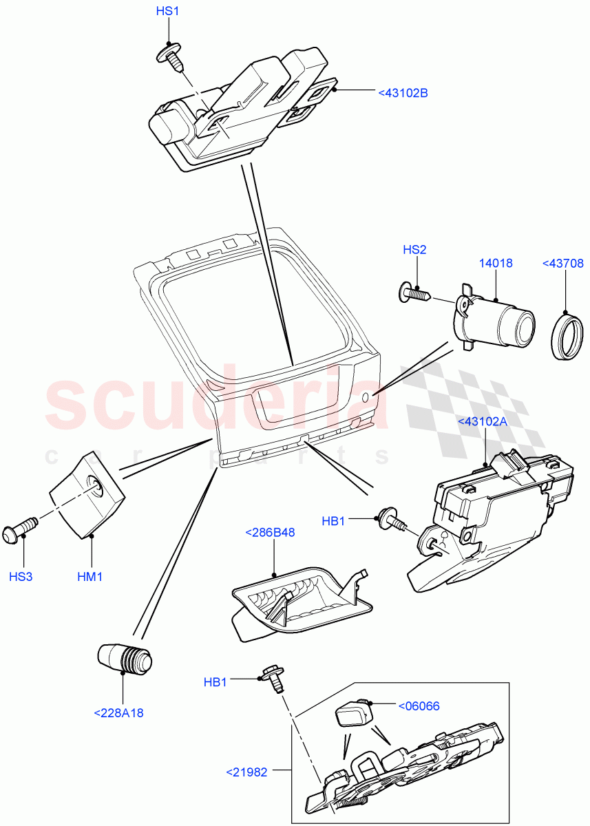 Luggage Compt/Tailgte Lock Controls ((V) FROMAA000001, (V) TOBA999999) of Land Rover Land Rover Range Rover Sport (2010-2013) [5.0 OHC SGDI NA V8 Petrol]