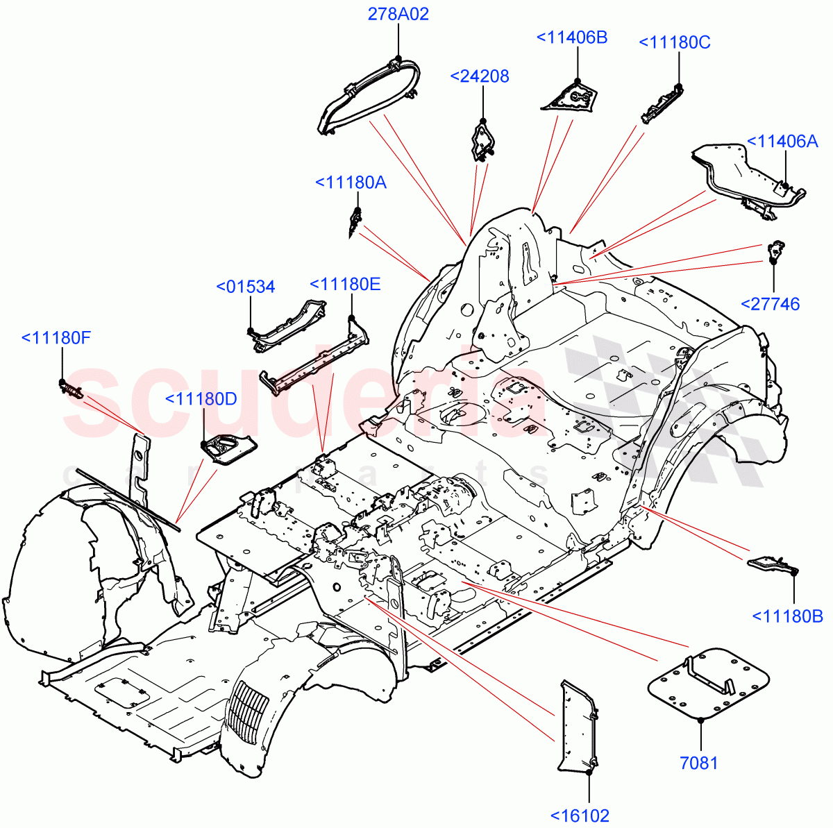 Insulators - Body(Halewood (UK)) of Land Rover Land Rover Range Rover Evoque (2019+) [2.0 Turbo Diesel AJ21D4]