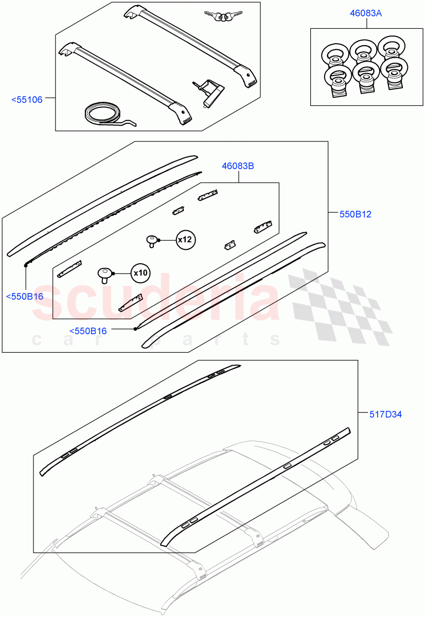 Roof Rails & Crossbars(Accessory) of Land Rover Land Rover Range Rover Sport (2014+) [2.0 Turbo Petrol AJ200P]