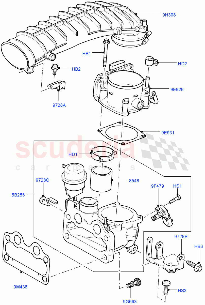Throttle Housing (AJ Petrol 4.2 V8 Supercharged) of Land Rover Land Rover Range Rover Sport (2005-2009) [4.2 Petrol V8 Supercharged]