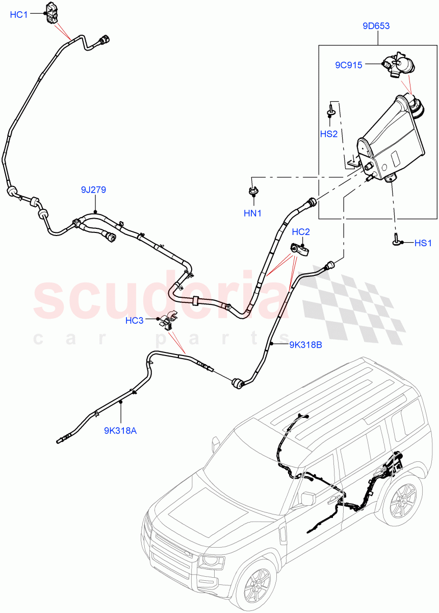 Carbon Canister (Nitra Plant Build) (5.0 Petrol AJ133 DOHC CDA, Pet Tank With Leak Det - Lrg Filter) ((V) FROMM2000001) of Land Rover Land Rover Defender (2020+) [5.0 OHC SGDI SC V8 Petrol]