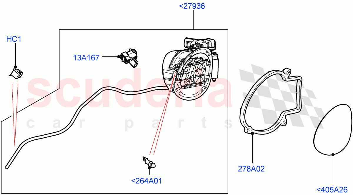 Fuel Tank Filler Door And Controls (Changsu (China)) ((V) FROMEG000001) of Land Rover Land Rover Range Rover Evoque (2012-2018) [2.0 Turbo Petrol AJ200P]