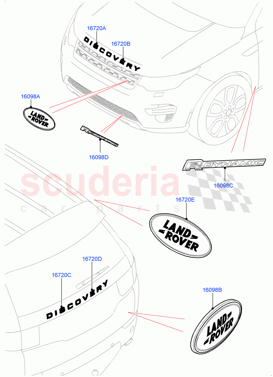 Name Plates(Halewood (UK)) of Land Rover Land Rover Discovery Sport (2015+) [2.0 Turbo Petrol GTDI]