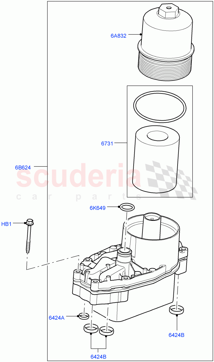 Oil Cooler And Filter(Nitra Plant Build)(3.0 V6 Diesel)((V)FROMK2000001) of Land Rover Land Rover Discovery 5 (2017+) [3.0 Diesel 24V DOHC TC]