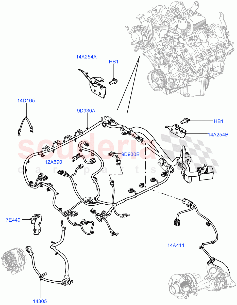 Electrical Wiring - Engine And Dash(4.4L DOHC DITC V8 Diesel) of Land Rover Land Rover Range Rover (2012-2021) [3.0 I6 Turbo Diesel AJ20D6]