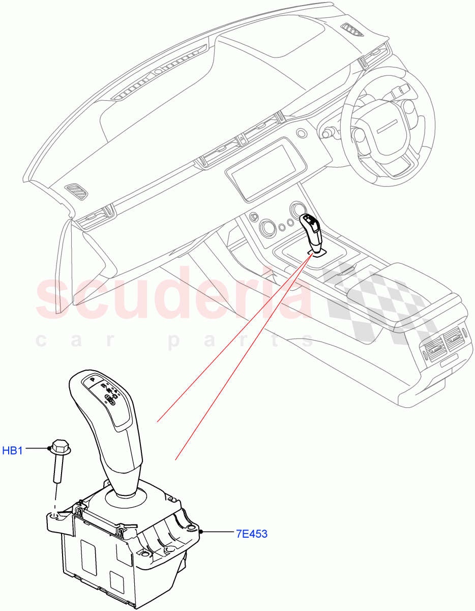 Gear Change-Automatic Transmission(Floor Console)(9 Speed Auto Trans 9HP50,Changsu (China))((V)FROMKG006088) of Land Rover Land Rover Range Rover Evoque (2019+) [2.0 Turbo Diesel AJ21D4]