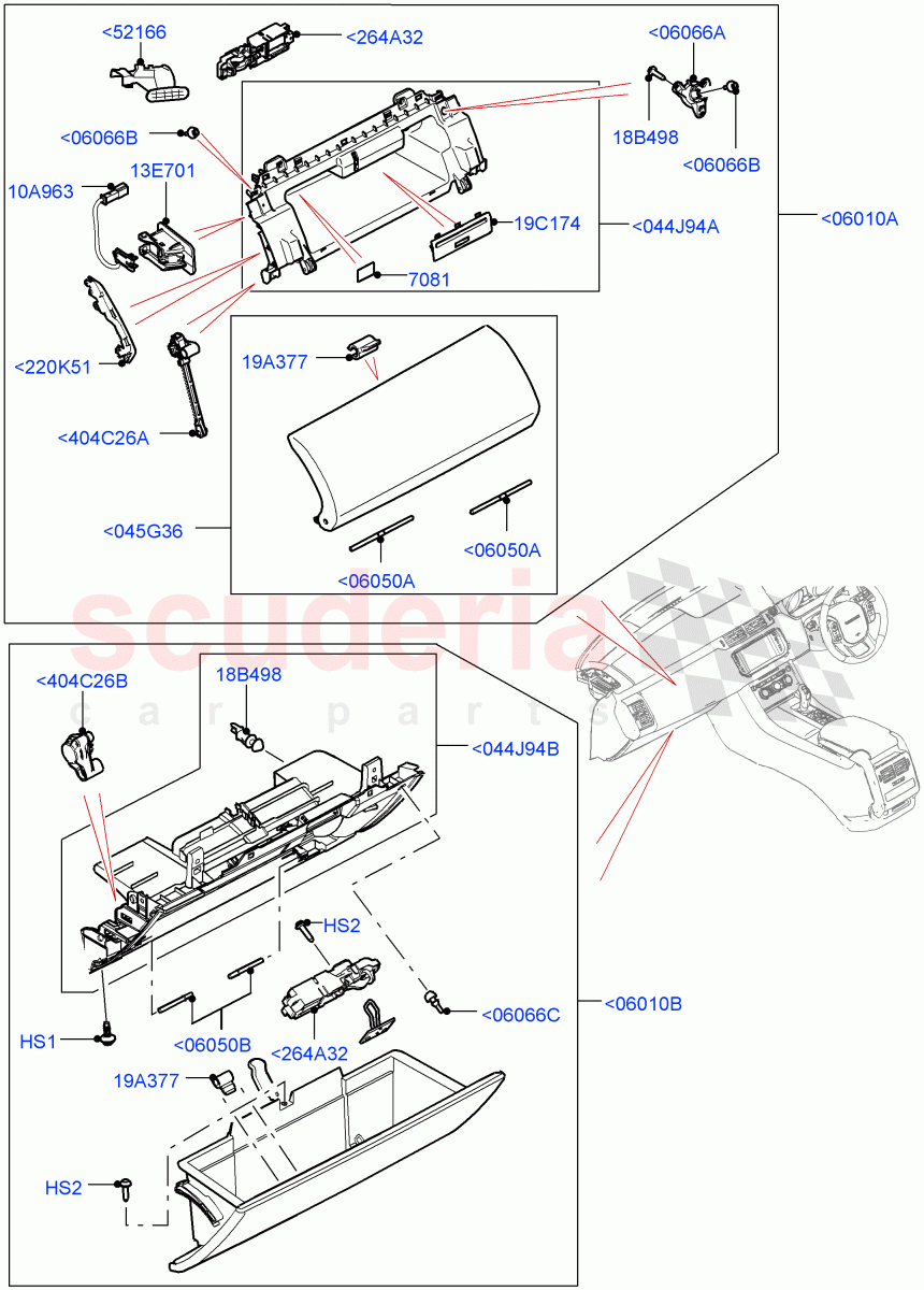 Glove Box((V)FROMJA000001) of Land Rover Land Rover Range Rover Sport (2014+) [2.0 Turbo Petrol GTDI]