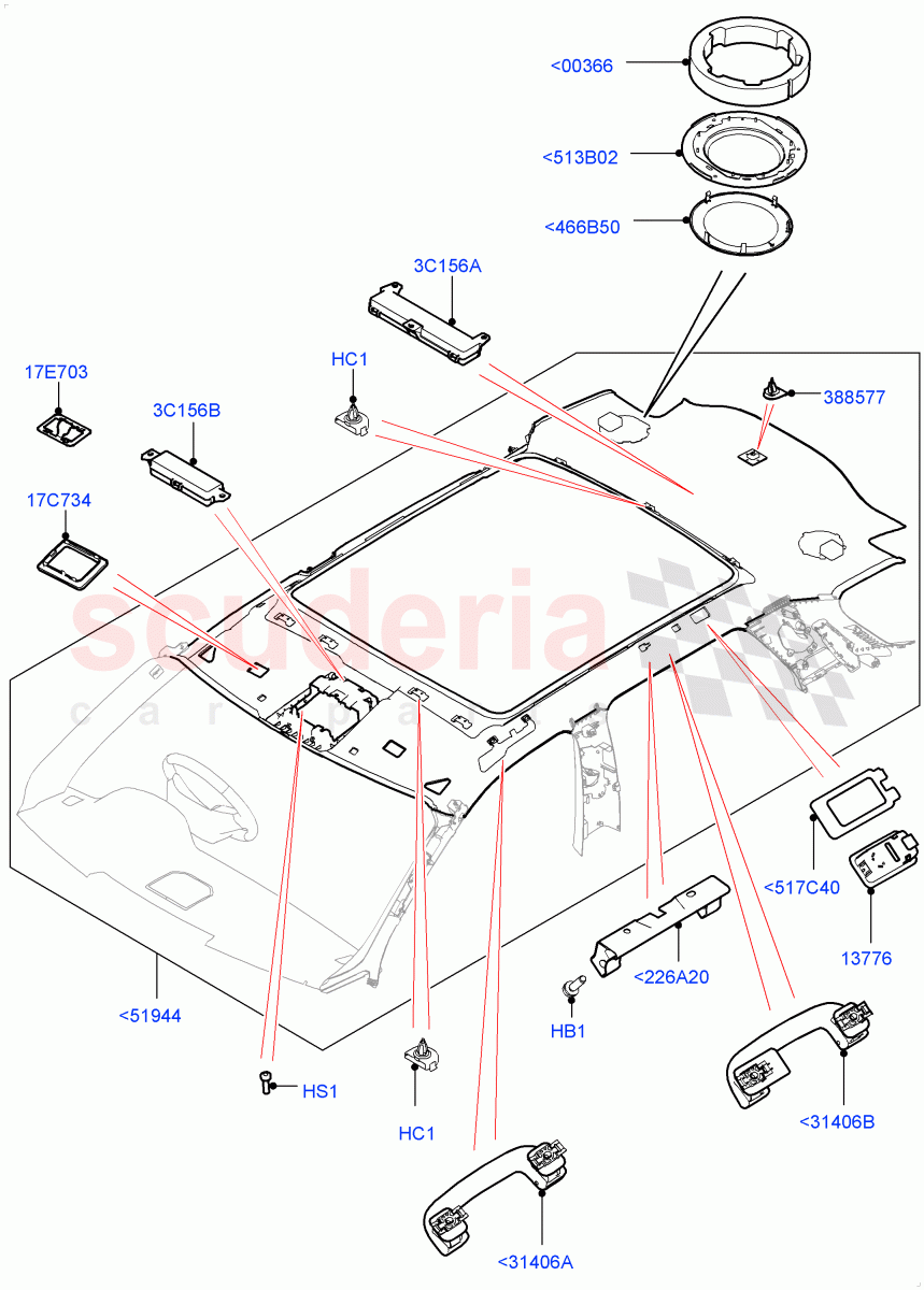 Headlining And Sun Visors (With Roof Conversion-Panorama Roof, Itatiaia (Brazil)) ((V) FROMGT000001) of Land Rover Land Rover Discovery Sport (2015+) [2.0 Turbo Petrol GTDI]
