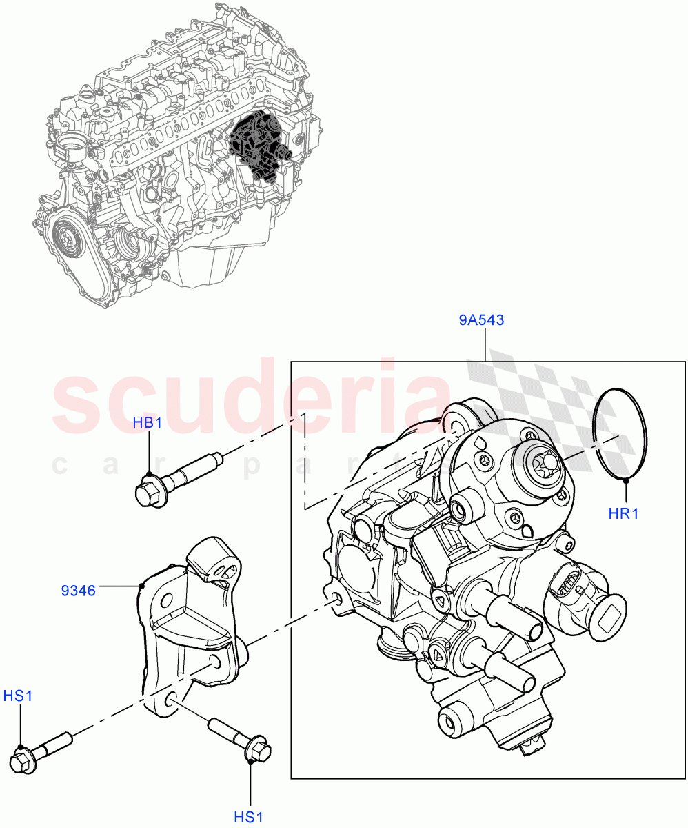 Fuel Injection Pump - Diesel (Nitra Plant Build) (3.0L AJ20D6 Diesel High) ((V) FROMM2000001) of Land Rover Land Rover Defender (2020+) [3.0 I6 Turbo Diesel AJ20D6]
